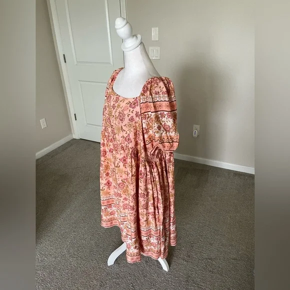 NWT Baevely Peach and Pink Floral Mini Dress Sizes 1X and 2X - Picture 5 of 10